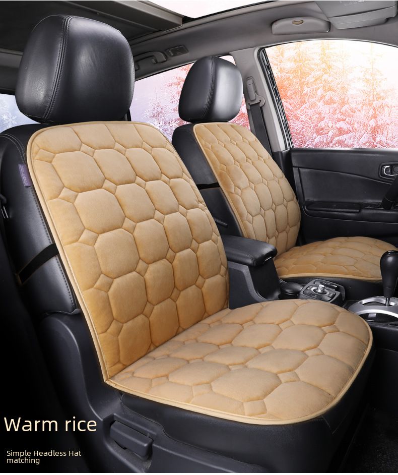 plush front single seat car seat cushion warm breathable bus car seat universal_autovado.com