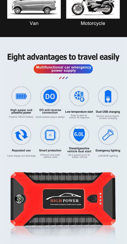 99800mAh 12V Jumper Powerbank Tire Air Pump Booster Portable USB Charger Emergency Battery Charge Start Phone Charging_autovado.com