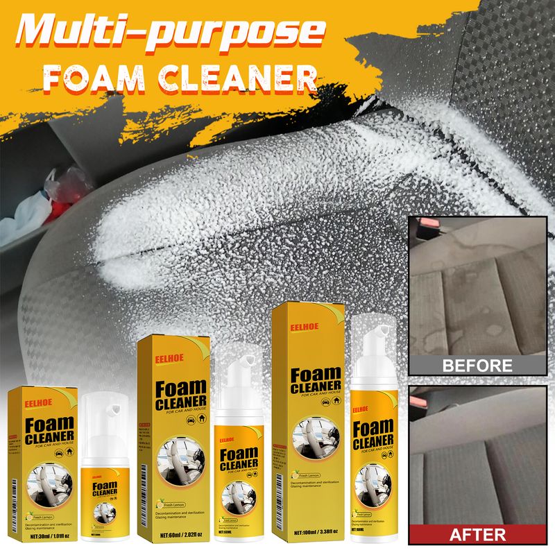 EELHOE Automotive Steering Wheel Foam Cleaner, Leather Seat Supplies Decontamination Multi-Functional Interior Cleaner_autovado.com