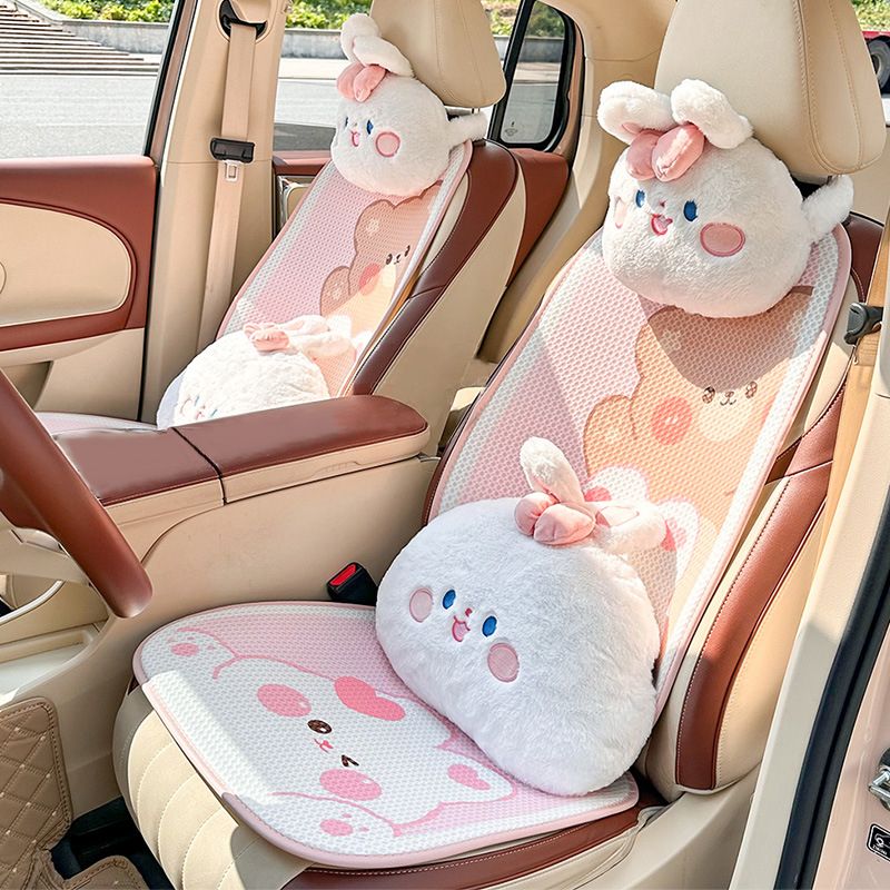 Cute Cartoon Women's Seat Cover Universal Anto Interior Accessories Fashion Anti Slip Breathable Girl Car Cushion Covers_autovado.com