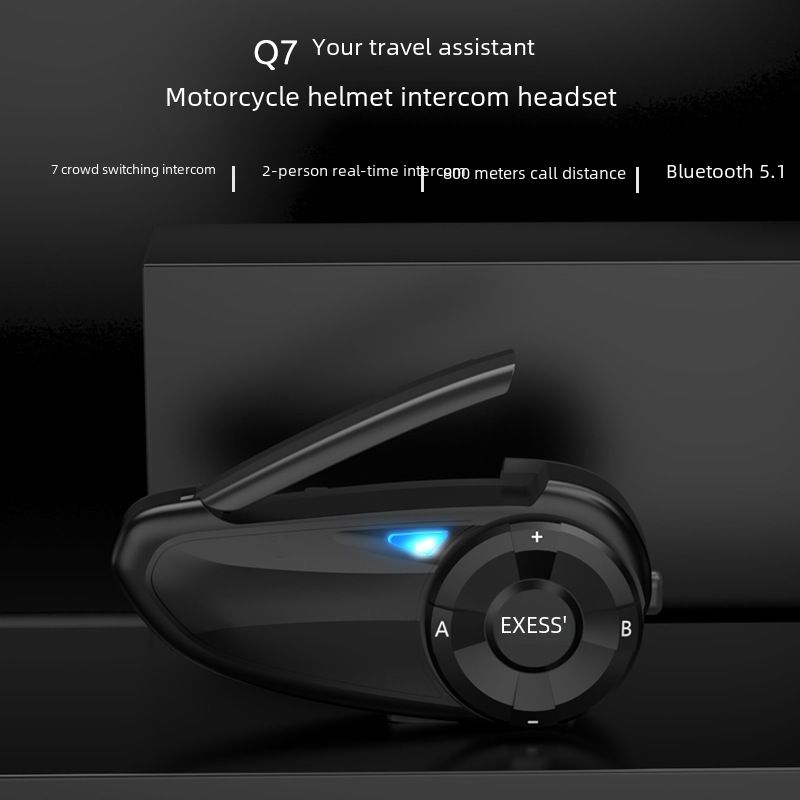 Motorcycle helmet Bluetooth intercom headset 7-person connection 1 drag 6 switch intercom 800 m intercom distance Q7 double pack_autovado.com
