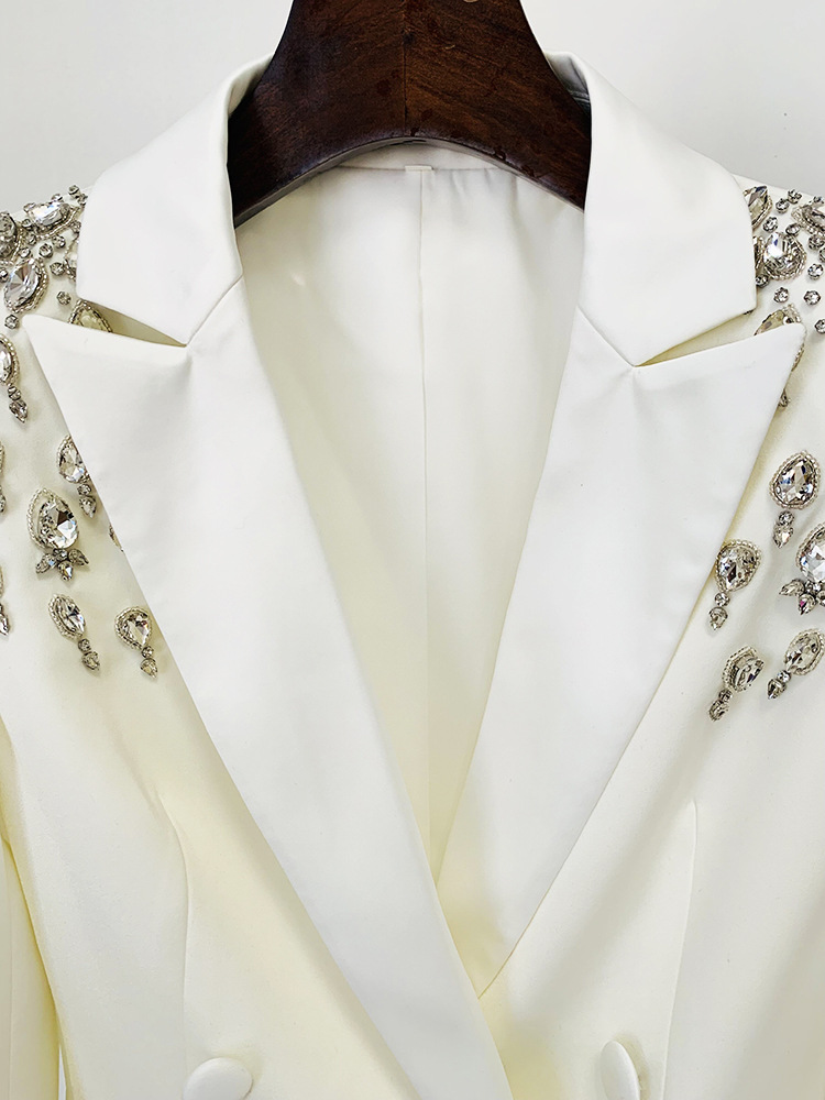Women's fashion beaded and diamond-studded slim-fit suit jacket_autovado.com