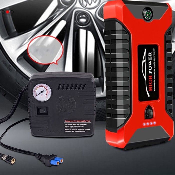 CAR JUMP STARTER 12V POWER BANK 10000MAH 4 USB JX27 - BLACK/RED_autovado.com
