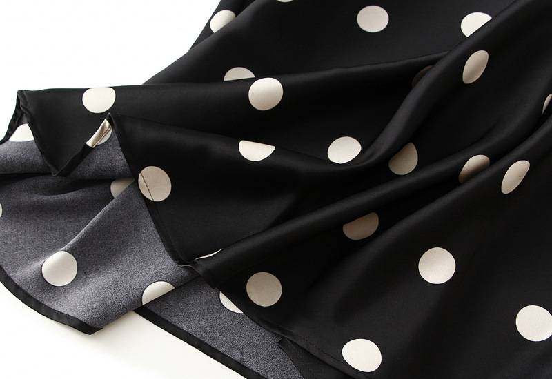 The new acetic acid wave point half skirt women's French retro satin A-line skirt fishtail skirt_autovado.com