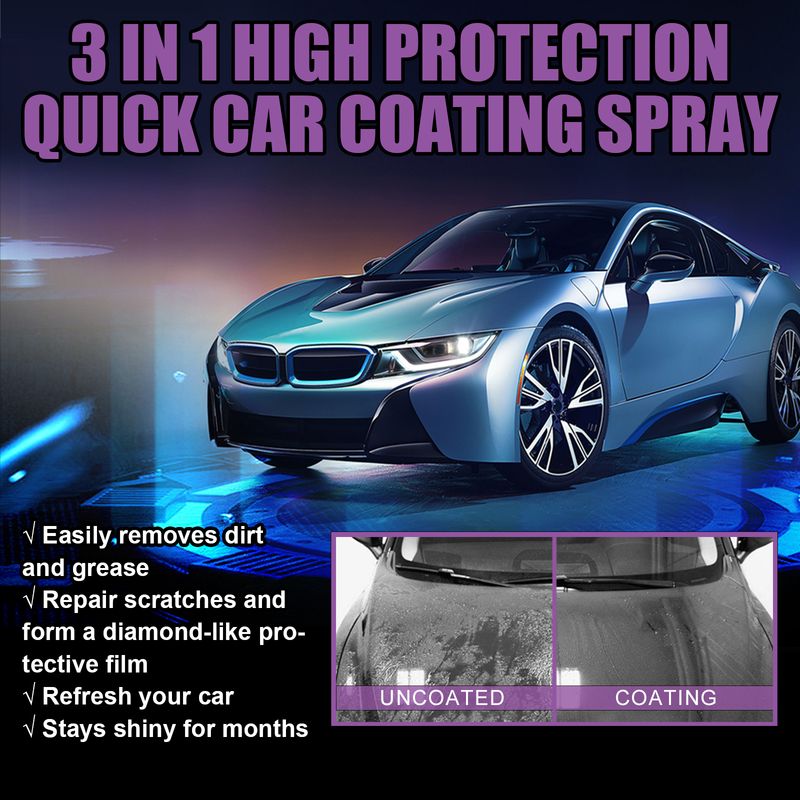 Rayhong 3 In 1 High Protection Fast Car Paint Spray, Diy Paint Change Color Cleaning Coating Spray_autovado.com