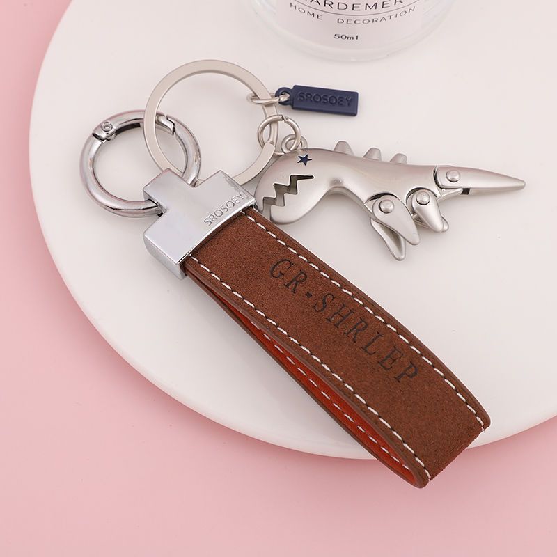 Suede Keychain Internet Celebrity Little Dinosaur Pendant Cute Cartoon Car Key Chain Pendant Creative Gift For Women_autovado.com