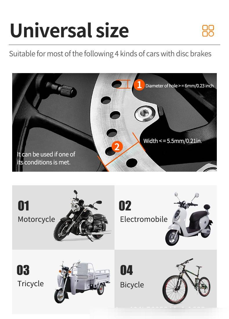 Motorcycle Disc Brake Electric Vehicle Bicycle Alarm Lock Smart Anti-theft_autovado.com
