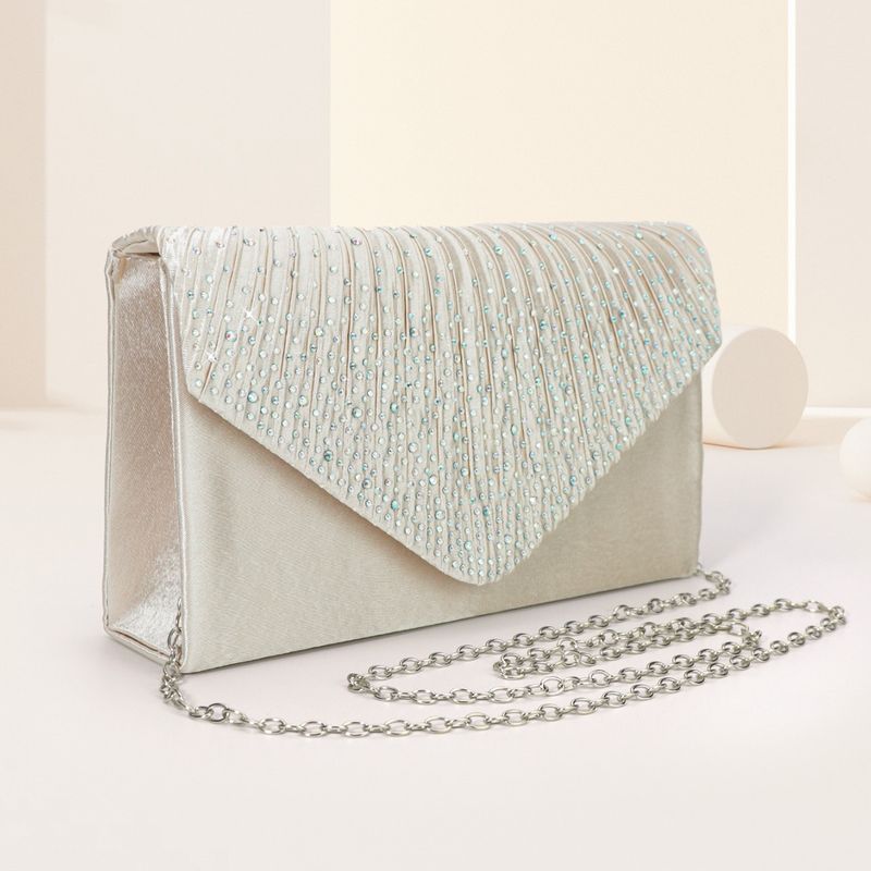 ladies small square bag evening bag fashion handbag solid color diamond evening bag banquet bag_autovado.com