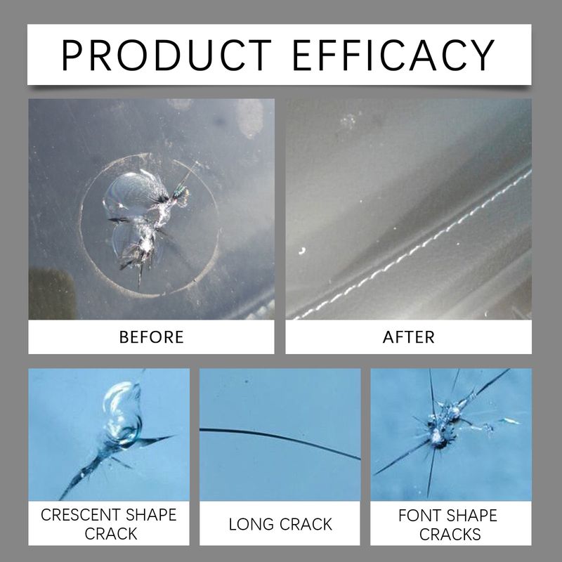 HOMONTH Windshield Crack Repair Kit, Clear Vision Automotive Front Windshield Nano Repair Solution Set_autovado.com