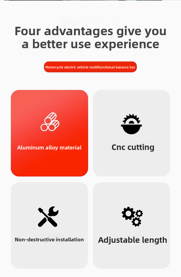 Motorcycle Modification Thickened Crossbar Extension Handlebar Balance Pull Rod Electric Vehicle Reinforced Headstock_autovado.com