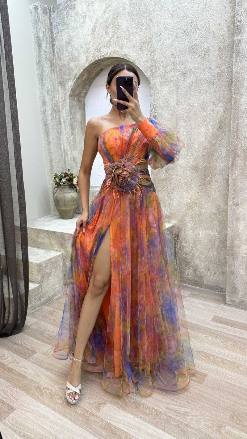 Women's party mesh diagonal shoulder dress INS casual fashion dress_autovado.com