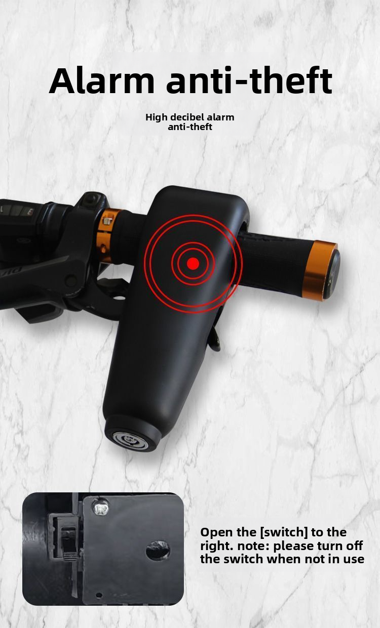Anti-Theft Front Electric Bike Motorcycle Bicycle Handlebar Alarm Handbrake Brake Lock_autovado.com