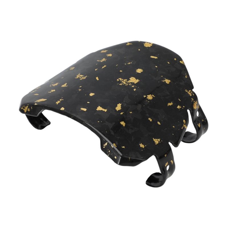 Premium Carbon Fiber Motorcycle License Plate Frame - Lightweight & Durable Customizable Number Plate For Bike Modifications (18x16x8cm, Black Gold)_autovado.com