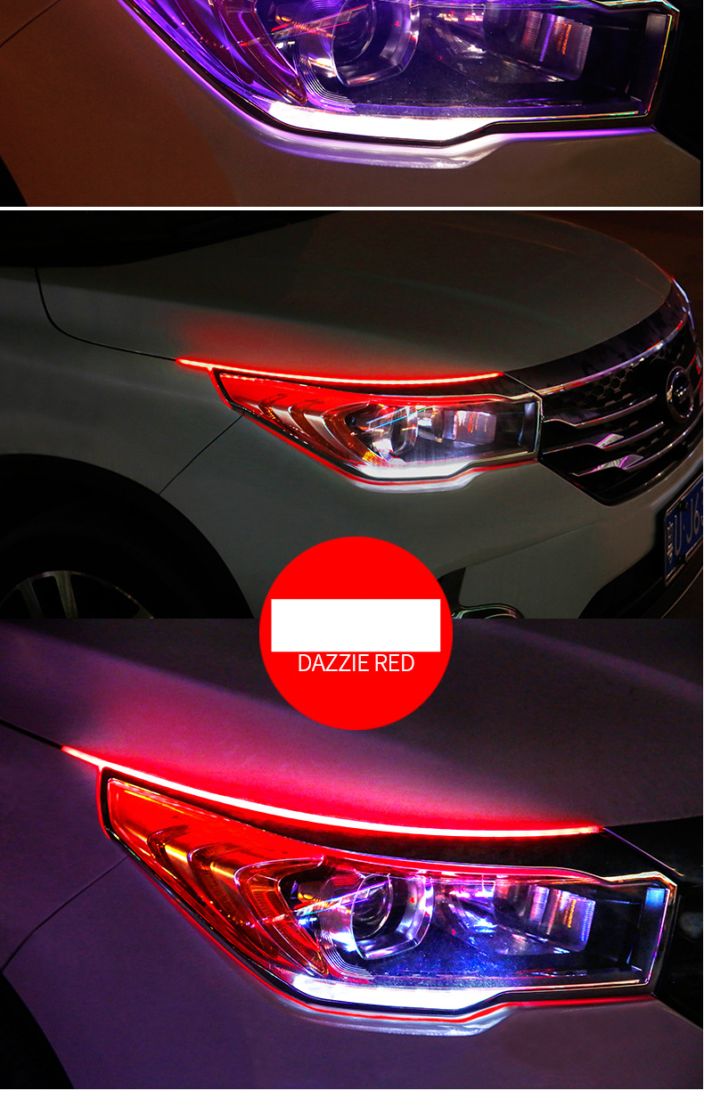 Daytime running light water turn light Universal Light guide strip car modification decorative light strip led super bright light strip_autovado.com