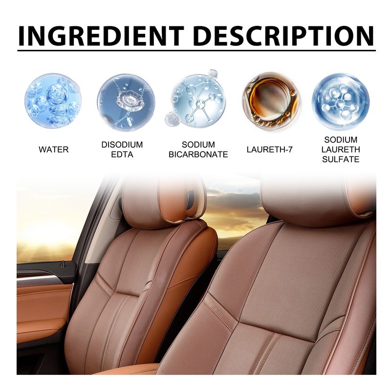 Homonth Automotive Leather Polish, Car Interior Leather Seat Leather Maintenance Refurbishment Decontamination Cleaning Agent_autovado.com