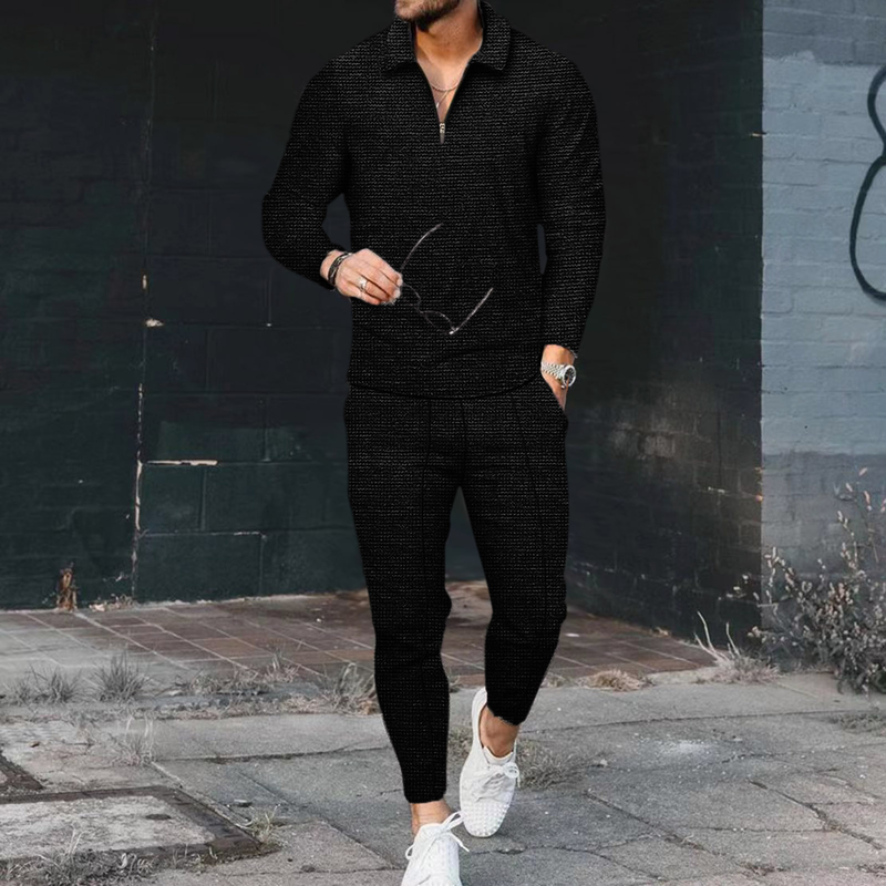 Men's long-sleeved pants two-piece sportswear suit for men_autovado.com