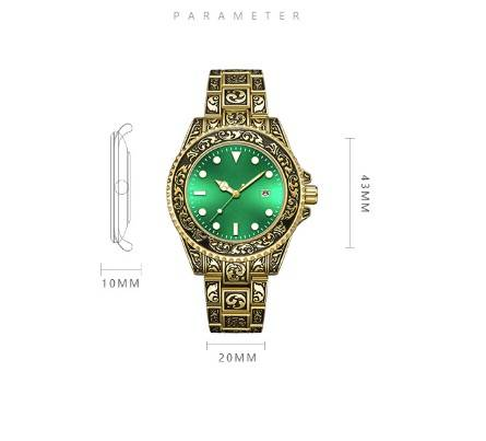 Fashion New luminous calendar men's watches men's watches retro carved art watches_autovado.com