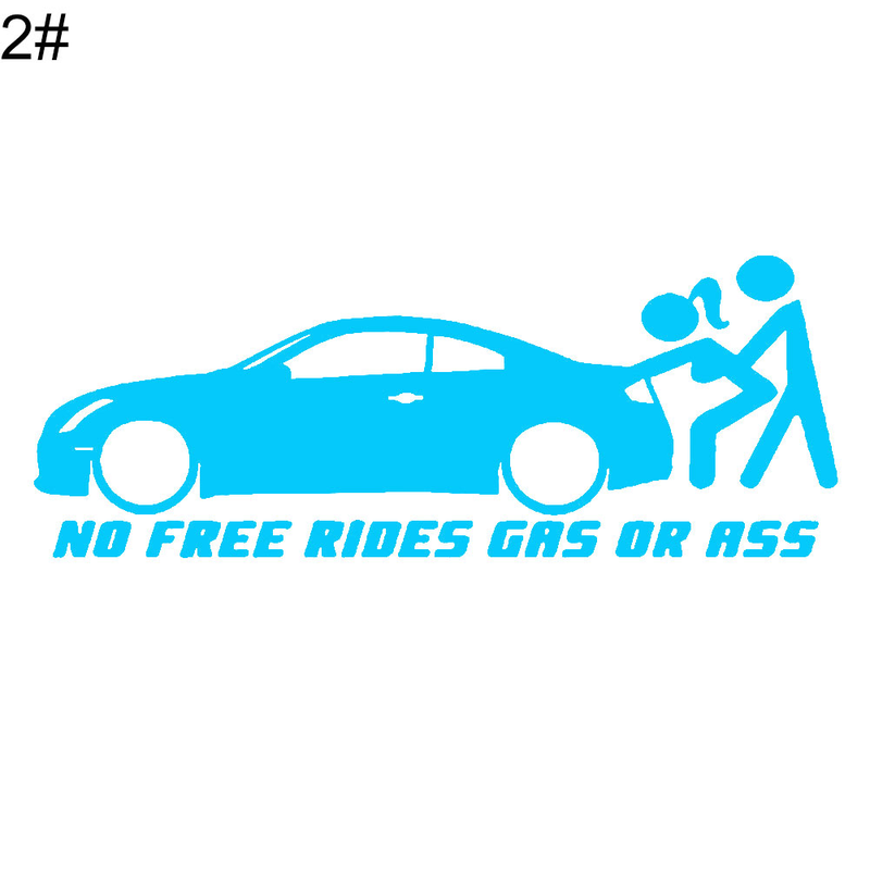 Yuanmheng Funny No Free Rides Gas or Ass Car Vehicle Reflective Decals Sticker Decoration_autovado.com