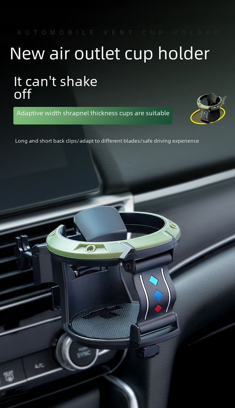 Car water cup holder car air conditioning outlet beverage holder milk tea cup holder ashtray fixing bracket with Hook_autovado.com