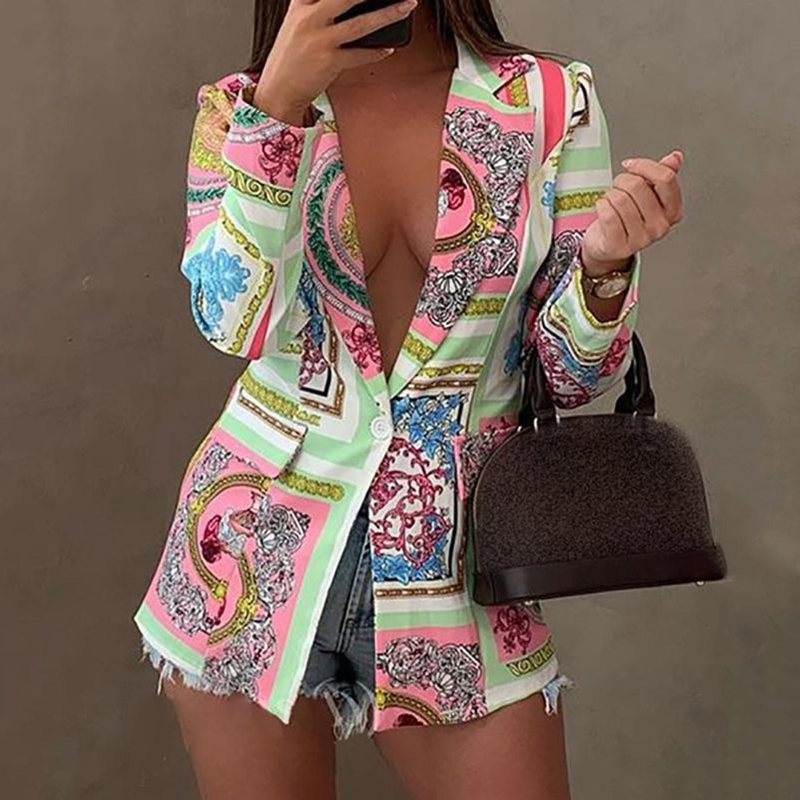 Women's autumn and winter new long-sleeved fashion sexy printed small suit jacket_autovado.com