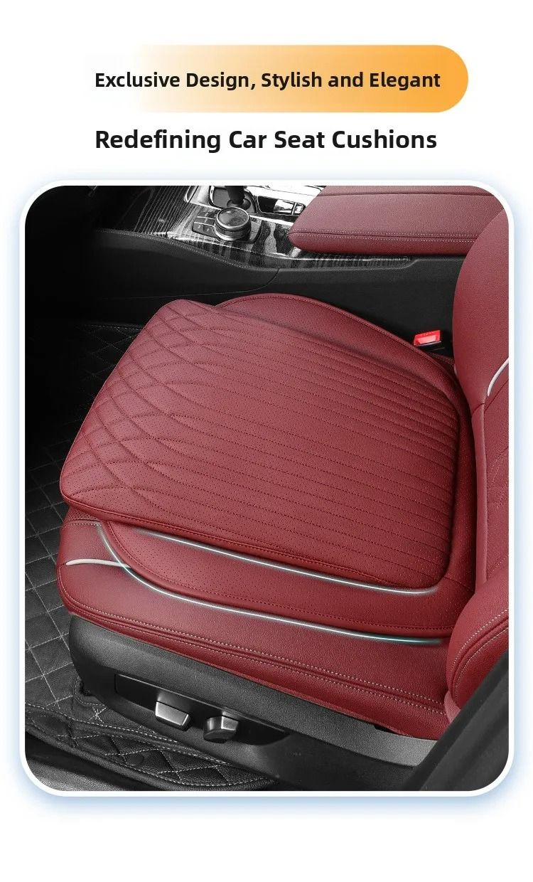 New Breathable Nappa Leather Non-slip Car Sponge High Rebound Pad Cushion Four Seasons Universal Auto Seat_autovado.com