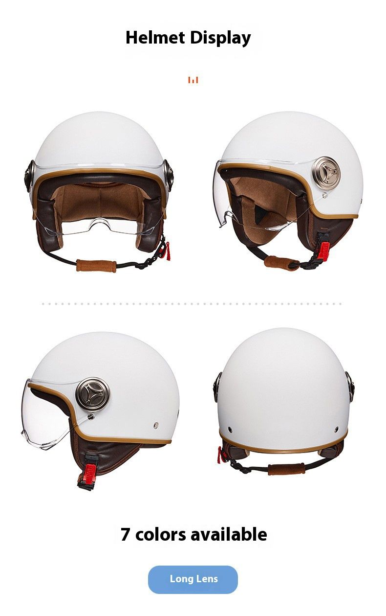 3/4 Motorcycle Helmet With Bluetooth & Cat-Ear Design – Lightweight ABS Shell, 3C Certified, Transparent Visor (Unisex Adult)_autovado.com