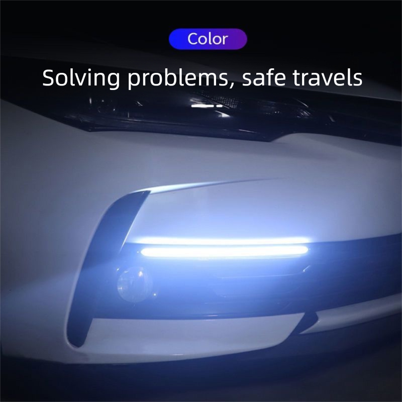 Start Scanning New Car Dual Color Flowing Turn Signal Modified High Brightness LED Daytime Running Lights_autovado.com