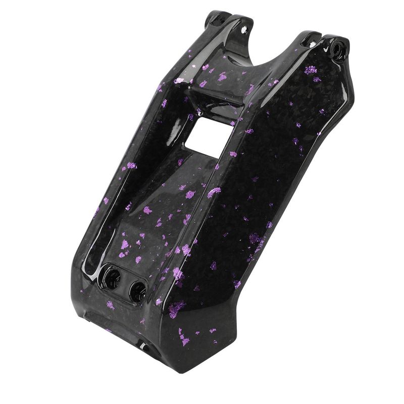 Universal Motorcycle Carbon Fiber Battery Cover - Lightweight Floral Design For Custom Bike Styling (Black/Green, Black/Gold, Black/Purple)_autovado.com