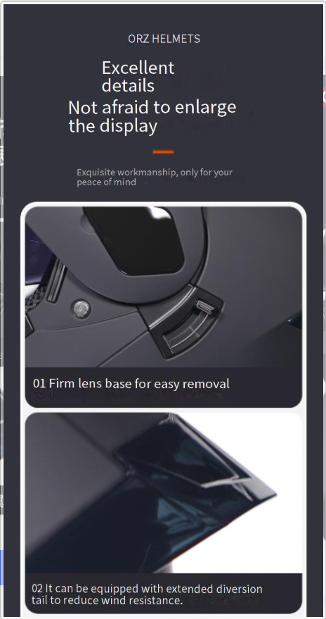 Motorcycle Accessories & Parts flip up helmet double lens helmet men and women Bluetooth full helmet half helmet four seasons tail wing large size_autovado.com