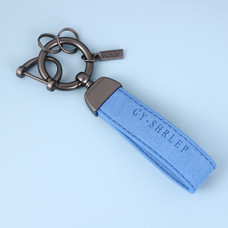 Suede Car Keychain Pendant Creative Personality Simple Key Chain Ring Men And Women Couple Lanyard Waist Hanging_autovado.com