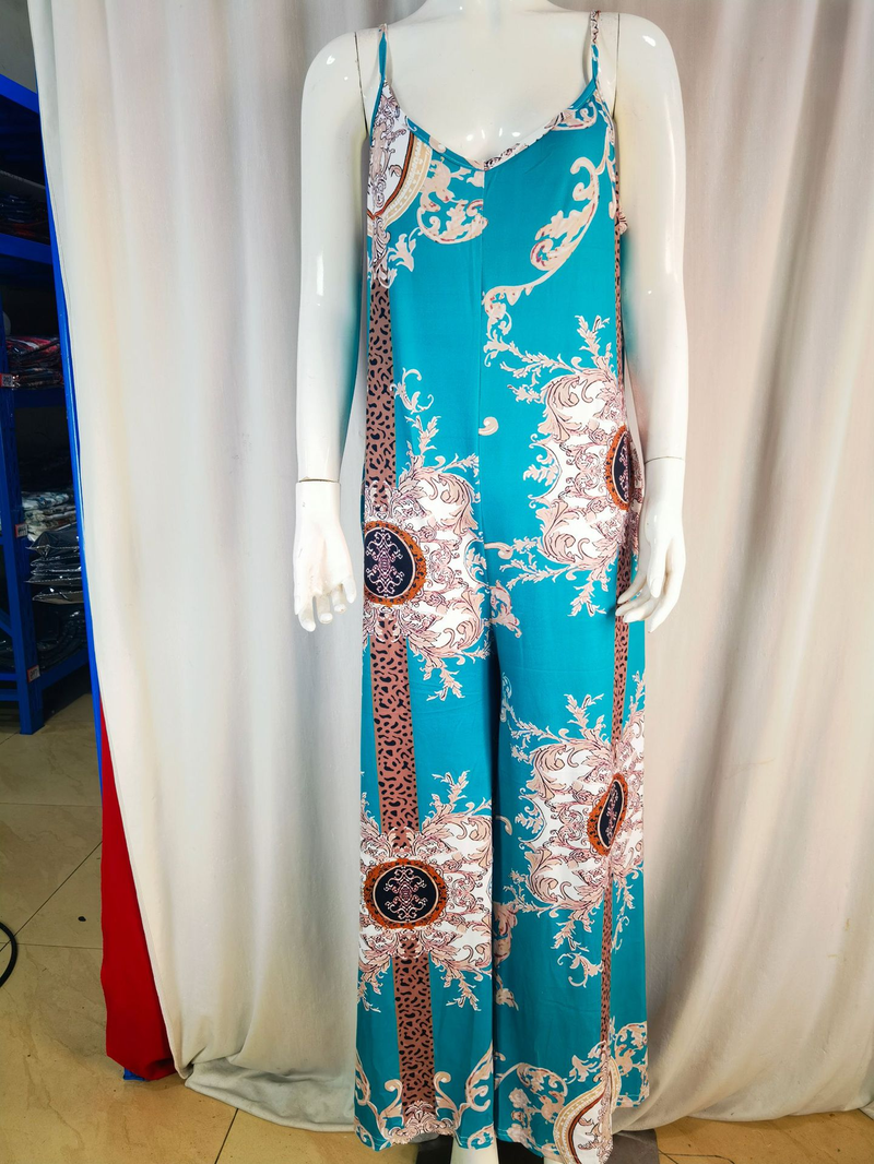 Women's Clothing new casual printed backless sexy jumpsuit_autovado.com