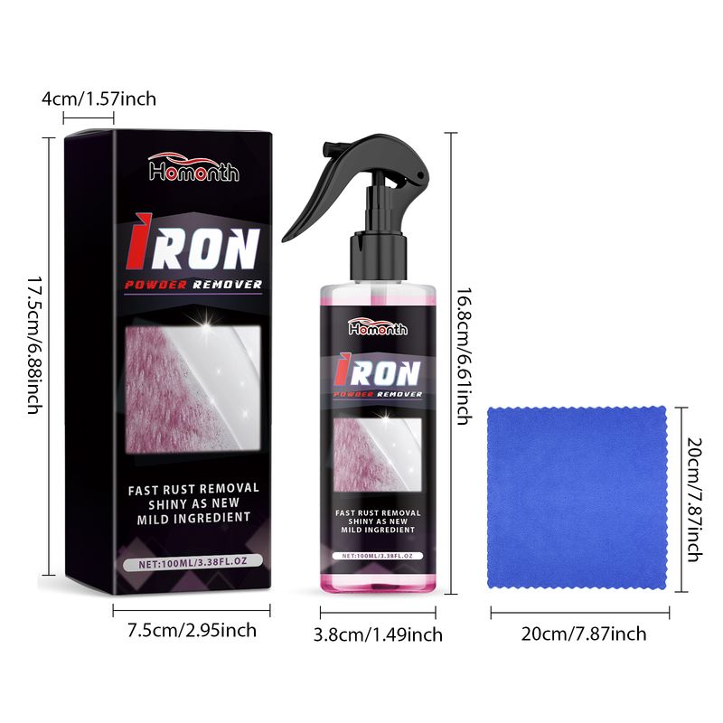 Homonth Wheel Paint Removal Iron Spray, Automobile Metal Rust Refurbishment Anti-Rust Care And Maintenance Cleaner_autovado.com