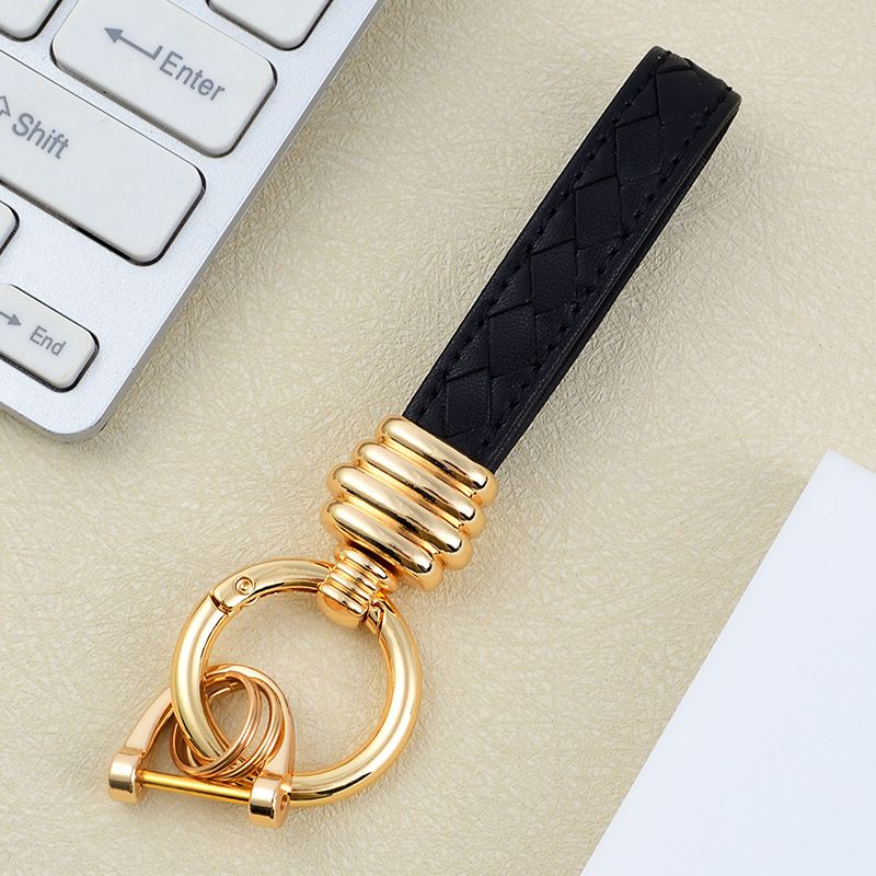 Exquisite Diamond Leather Car Key Ring Creative Couple Key Ring_autovado.com