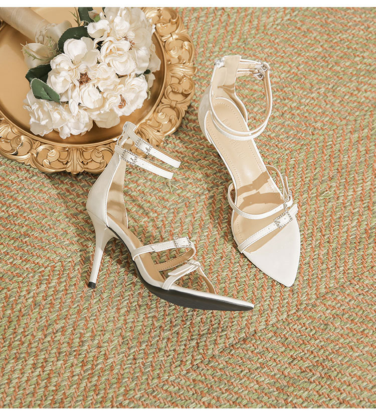 Women's fashion line with thin heel medium heel everything simple fairy high heel sandals_autovado.com