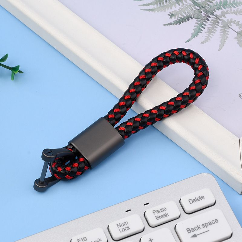Simple Braided Rope Keychain Car Leather Decorative Keychain Fashion Creative Bag Portable Anti Lost Horseshoe Buckle_autovado.com