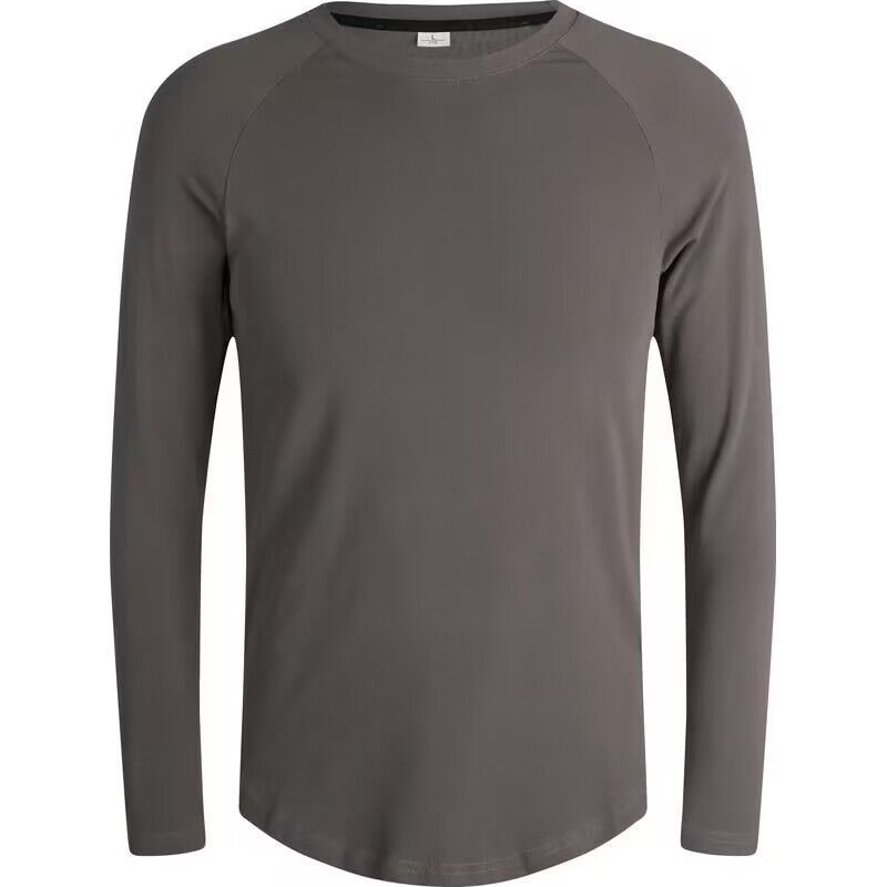 Men's Clothing Long-Sleeved Sports T-Shirt Cotton Training Suit Casual Thin Top Running Fitness Bottom_autovado.com