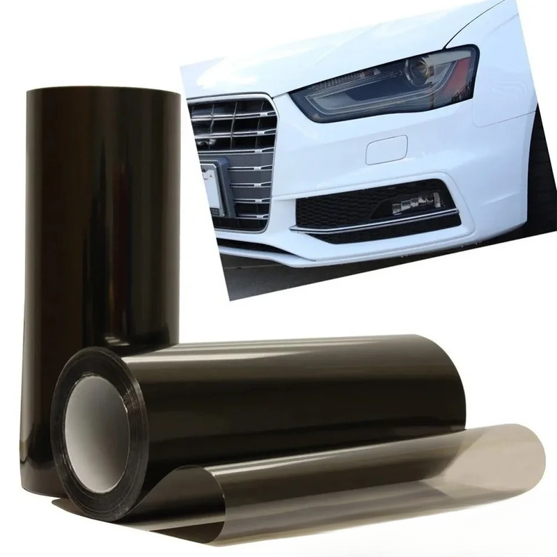 Matt Black Car Headlight And Tail Light Vinyl Blackening Sticker Film_autovado.com