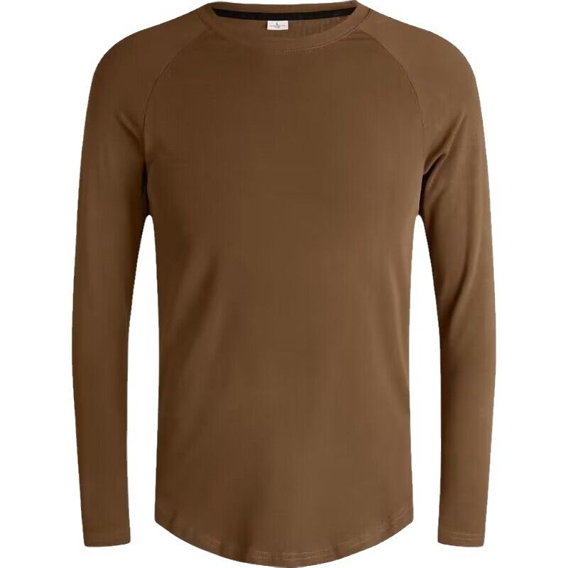 Men's Clothing Long-Sleeved Sports T-Shirt Cotton Training Suit Casual Thin Top Running Fitness Bottom_autovado.com