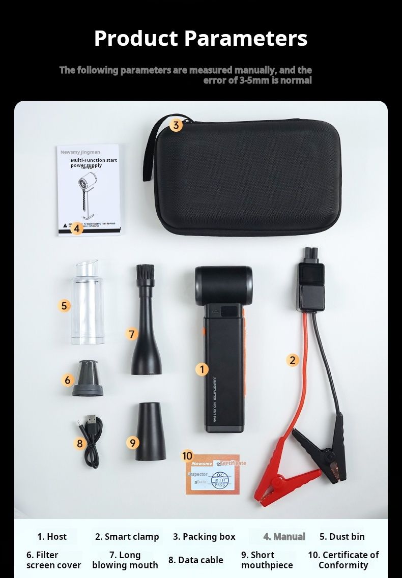 Newman/Newsmy Powerful Brushless Turbo Fan Car Multi-Function All-in-One Jump Starter Power Boost Tool_autovado.com