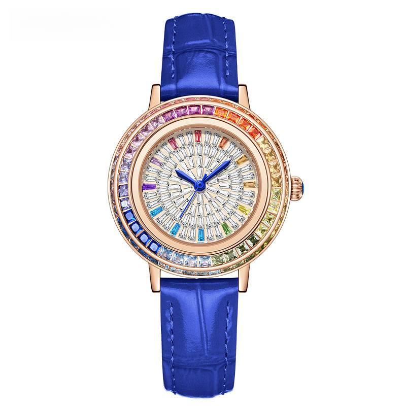 Ladies high-end crystal jewelry with diamond inlaid quartz watch, light luxury dress jewelry watch_autovado.com