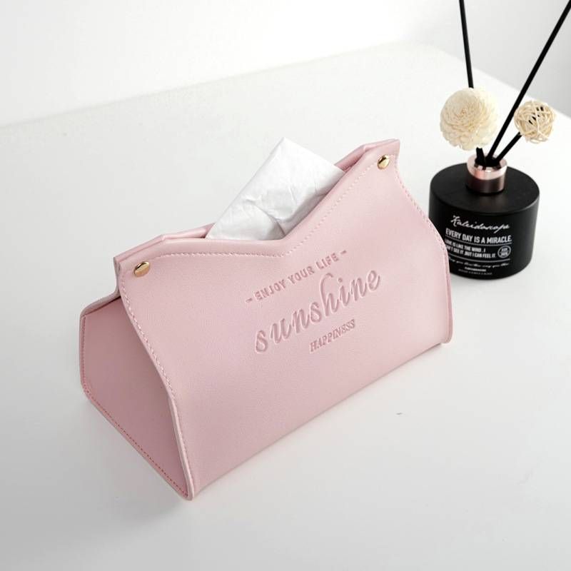 Modern Leather Tissue Box – V-Cut Desktop Holder (Minimalist & Durable)_autovado.com