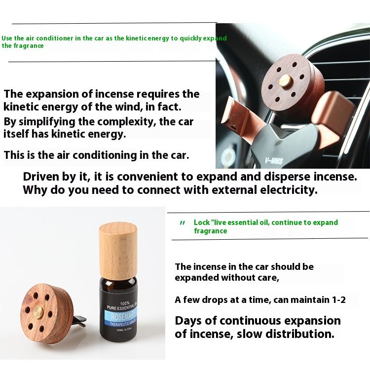 New Perfume Solid Wood Vehicle Mounted Air Outlet Diffuser Creative Car Fragrance Essential Oil Fragrance Folder Essential Oil Fragrance Stone_autovado.com