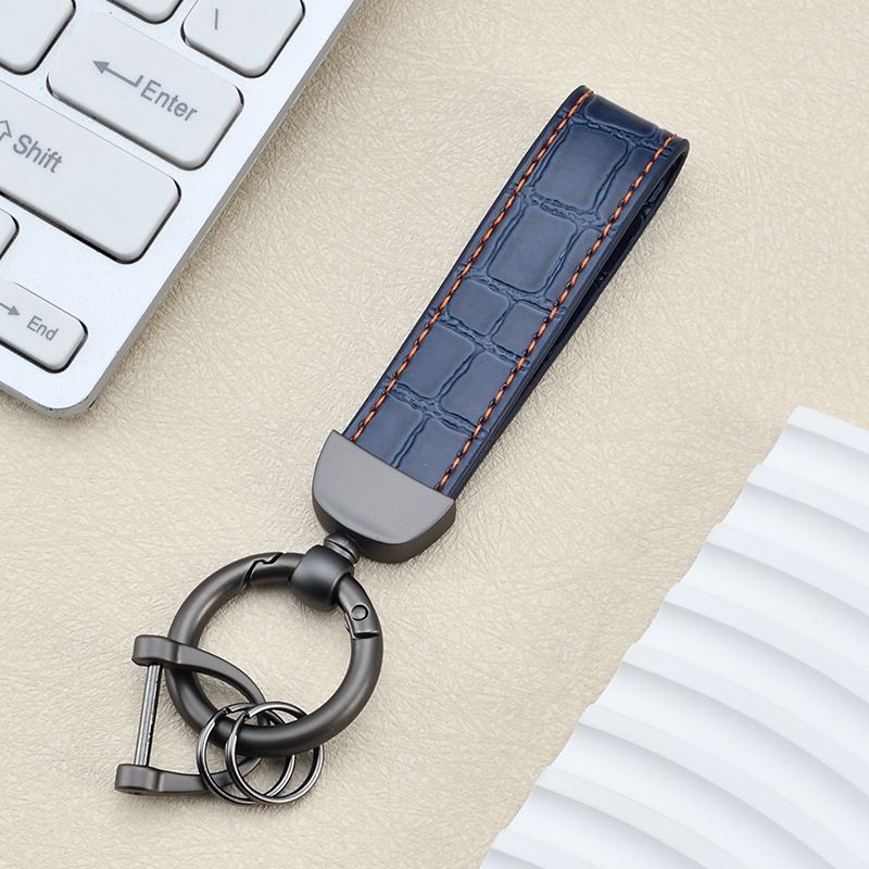 Fashion High End Car Anti Lost Key Ring Simple Leather Key Chain Pendant Creative Couple Business Key Chain_autovado.com