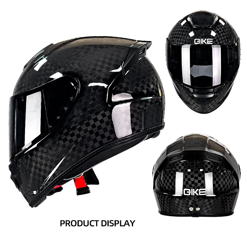 Qike Carbon Fiber Motorcycle Personalized Lightweight Coverage Four Seasons Universal Ultra Light Men's Full Helmet_autovado.com
