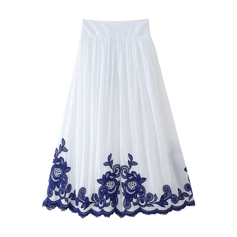 Women's ClothingFashion Contrast Embroidered Shirt + Skirt Set Women_autovado.com