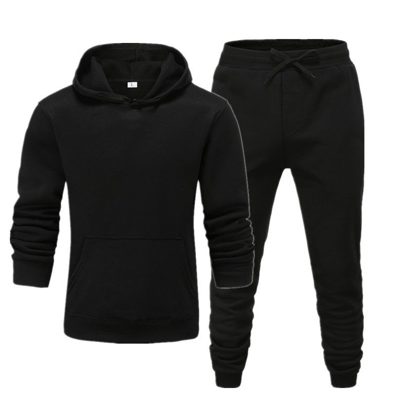 Men's Clothing men's casual sports fitness solid color sweatshirt suit hooded sweatshirt_autovado.com