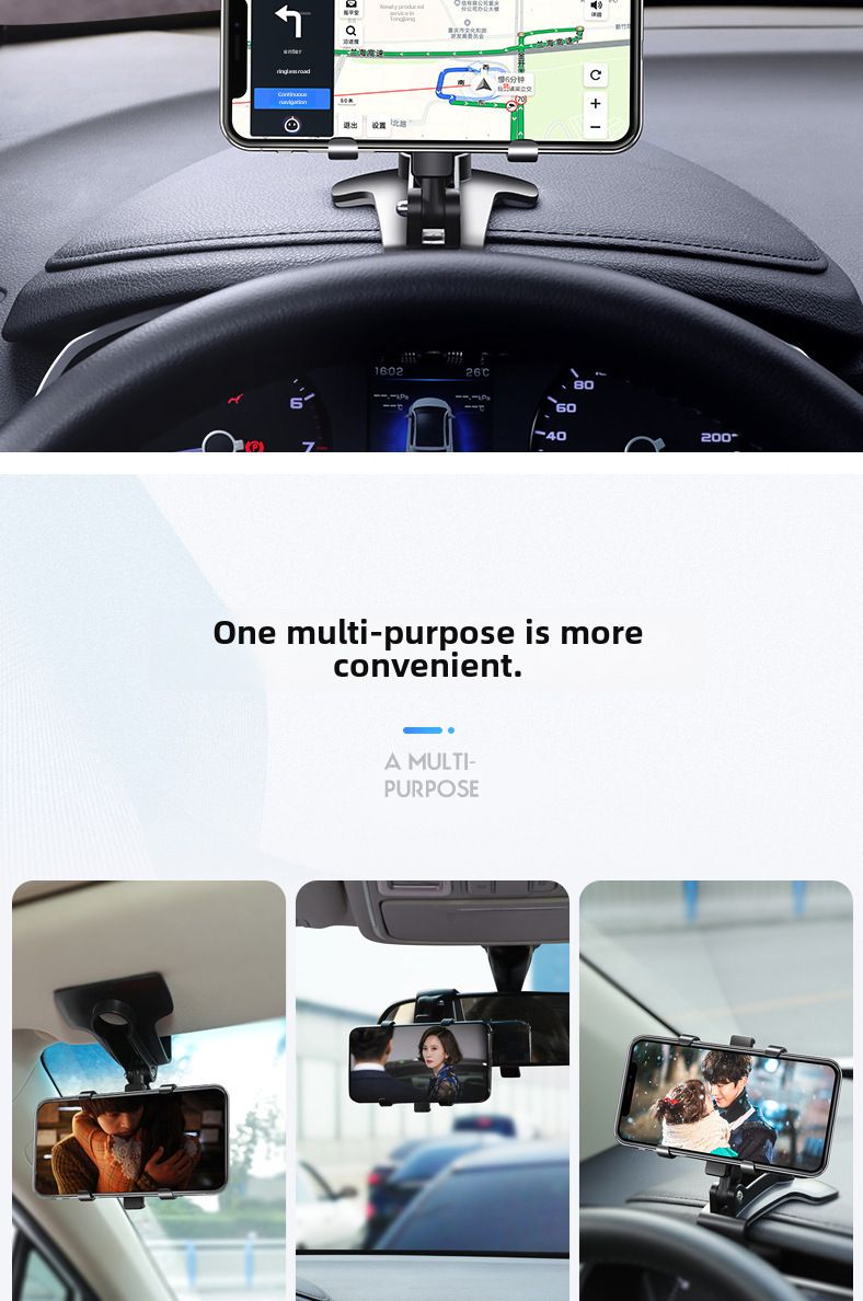 Cross-border car mobile phone bracket car multi-function rotating car dashboard rearview mirror navigation bracket wholesale_autovado.com