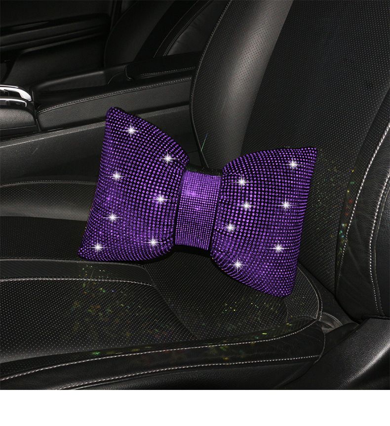 Automotive Supplies: Bow Tie, Neck Protection Pillow, Cushion, Women's Multi-color Full Diamond Car Headrest, Lumbar_autovado.com