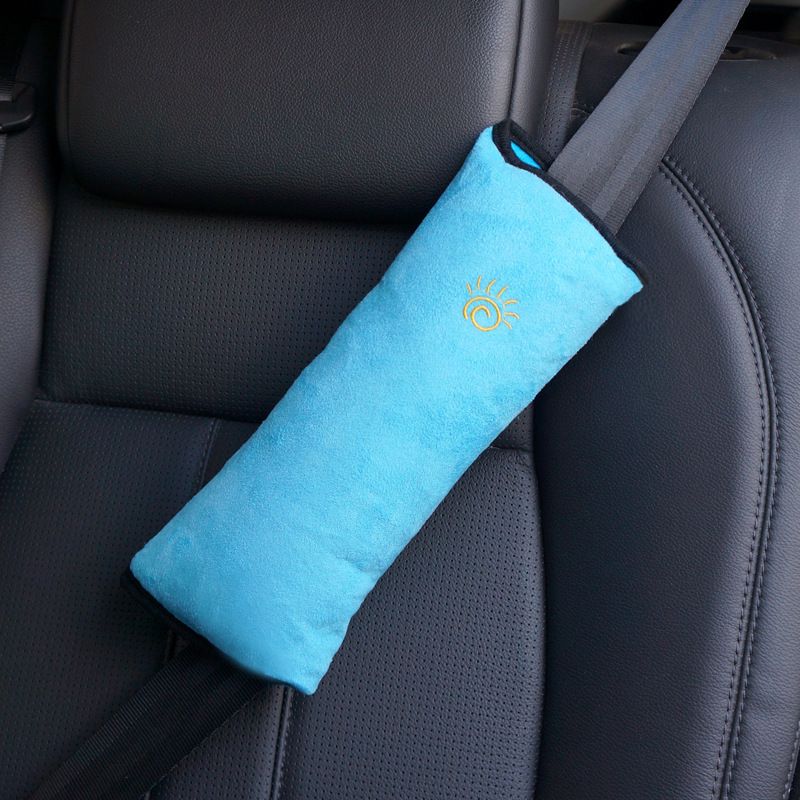 Car seat belt cover with cartoon cute insurance shoulder cover lengthened and thickened plush anti-strangle sleeping pillow_autovado.com