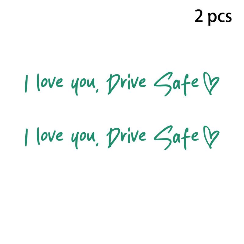 2 pack drive car rearview mirror driving safety stickers English quotes stickers home life stickers_autovado.com